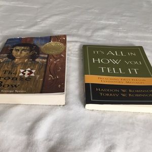 Set of 2 paperbacks. It’s All in How You Tell It and The Bronze Bow